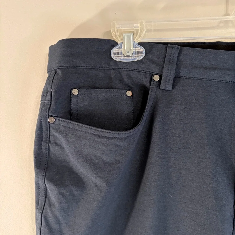 Greg‎ Norman Shark Mens Navy Blue 5-Pocket Golf Pants 36x30 Stretch Performance